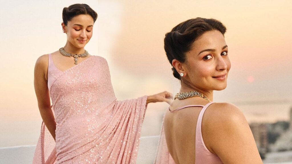 Alia Bhatt Stuns in Pink Saree