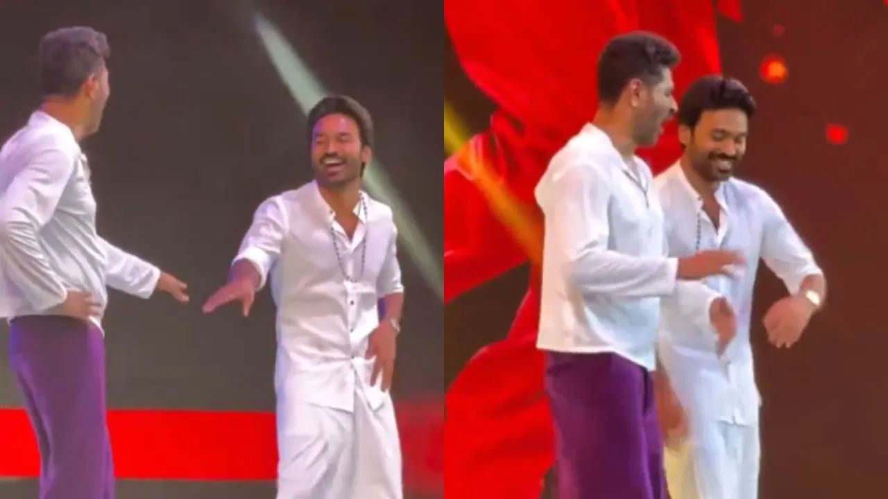 Dhanush & Prabhu Deva Dance to 'Rowdy Baby